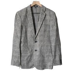 Express Men's Extra Slim Fit Blazer in Gray Check Plaid Size 36R